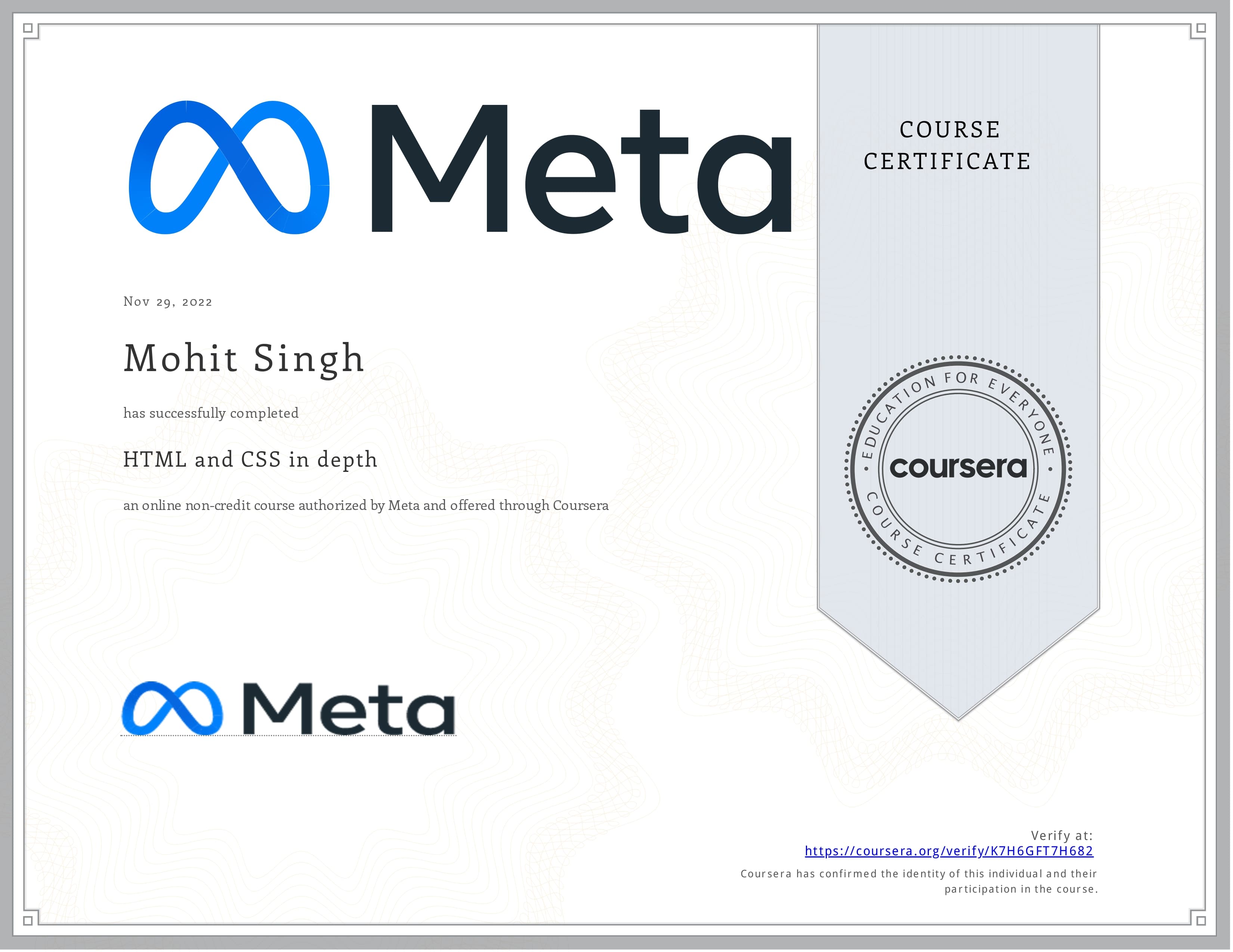 HTML And CSS Indepth - Coursera