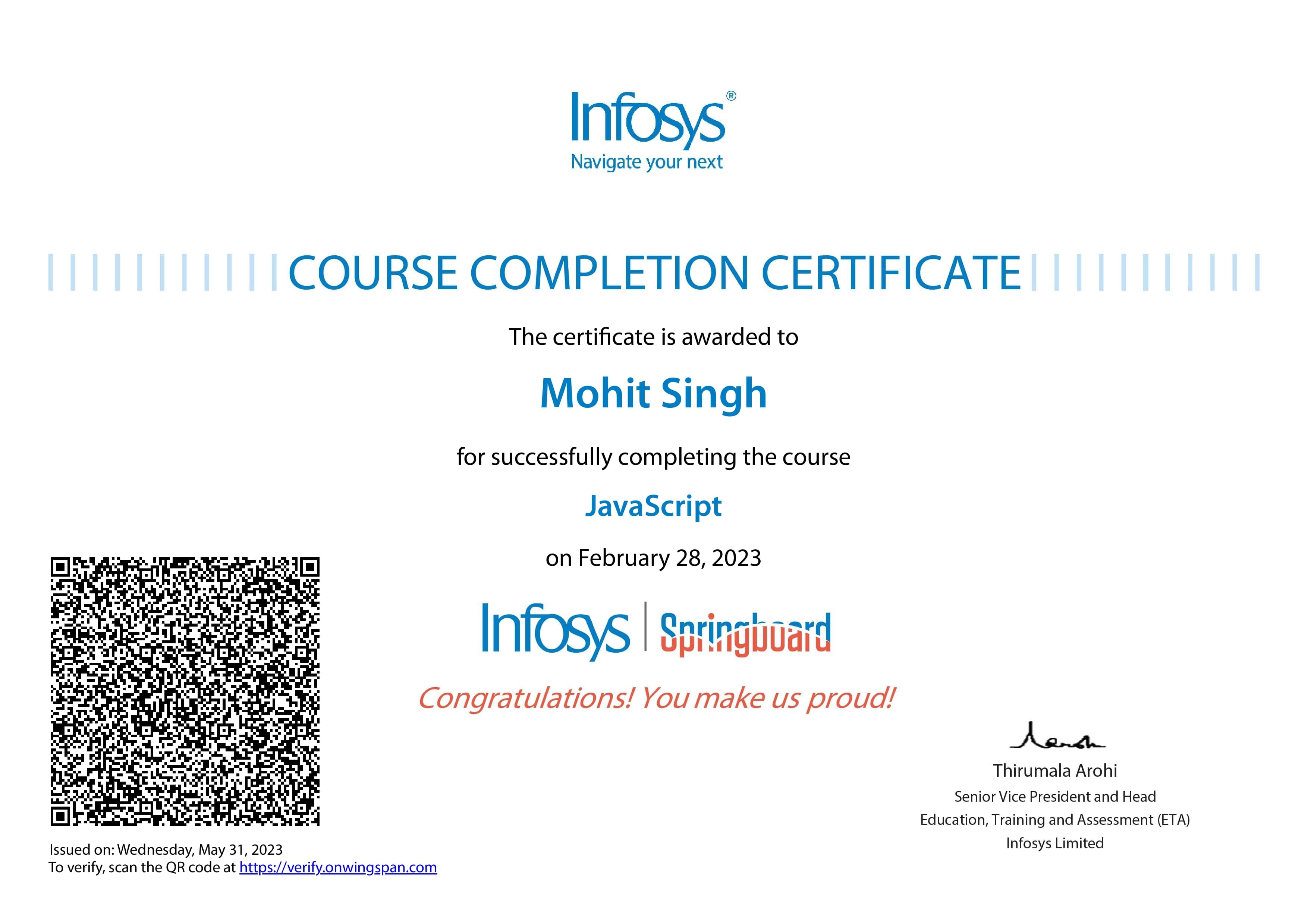 Javascript - Infosys Springboard