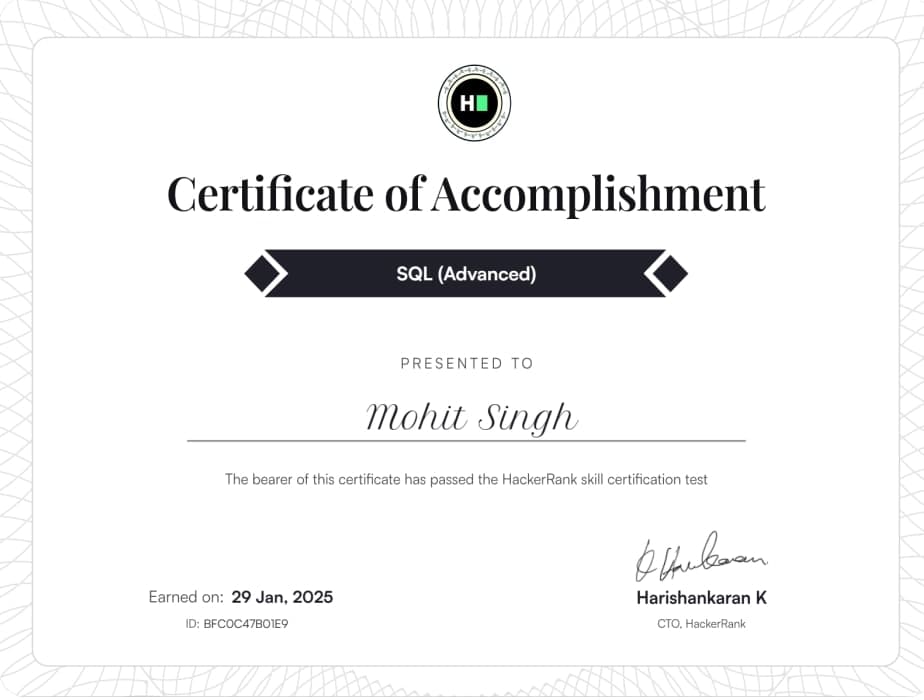 Hackerrank Sql Advanced 